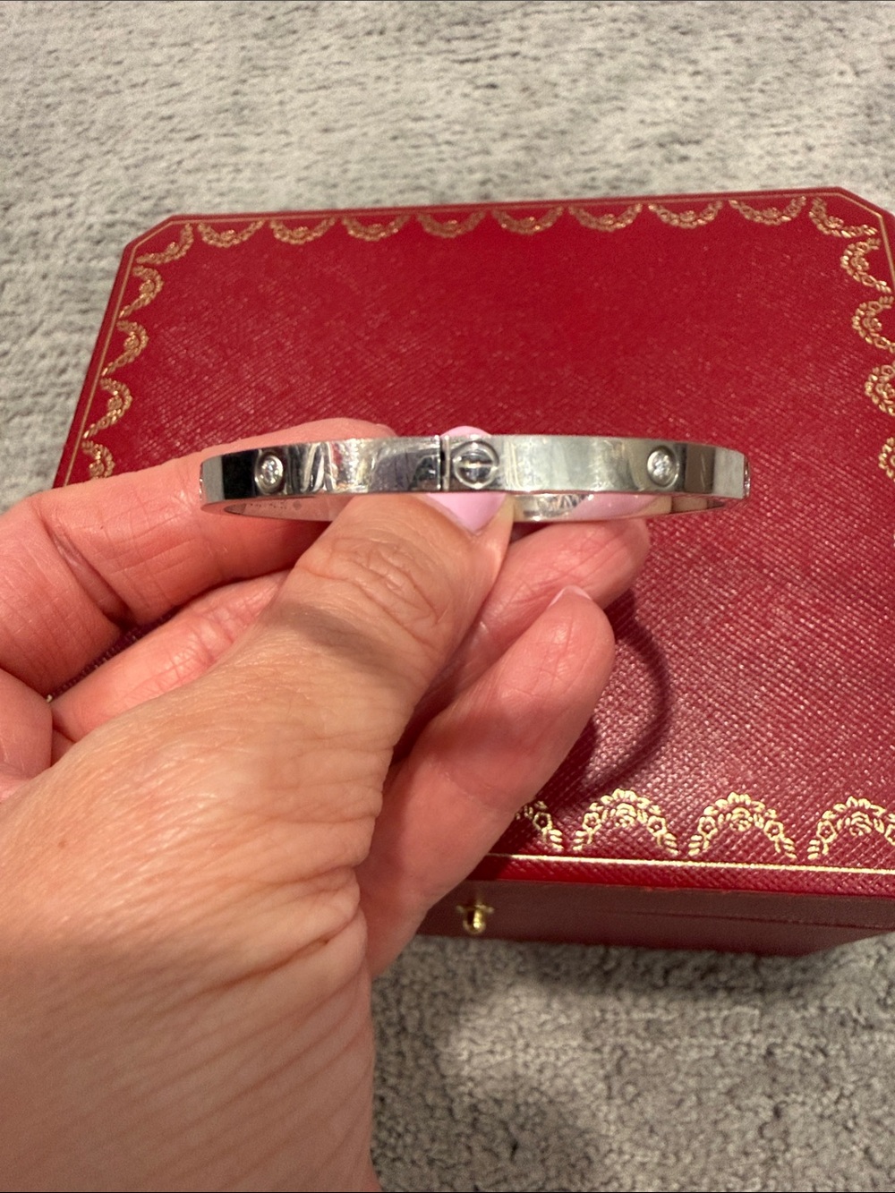 Cartier Love Bracelet Small White Gold 10 Diamond - Picture 3 of 11